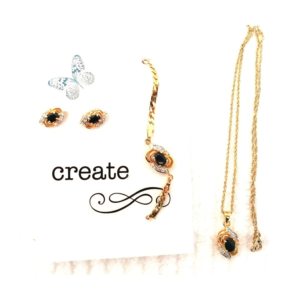 Lab Created Stone Necklace, Bracelet & Earrings